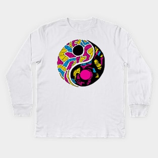 CMYK Abstract Yin Yang Kids Long Sleeve T-Shirt